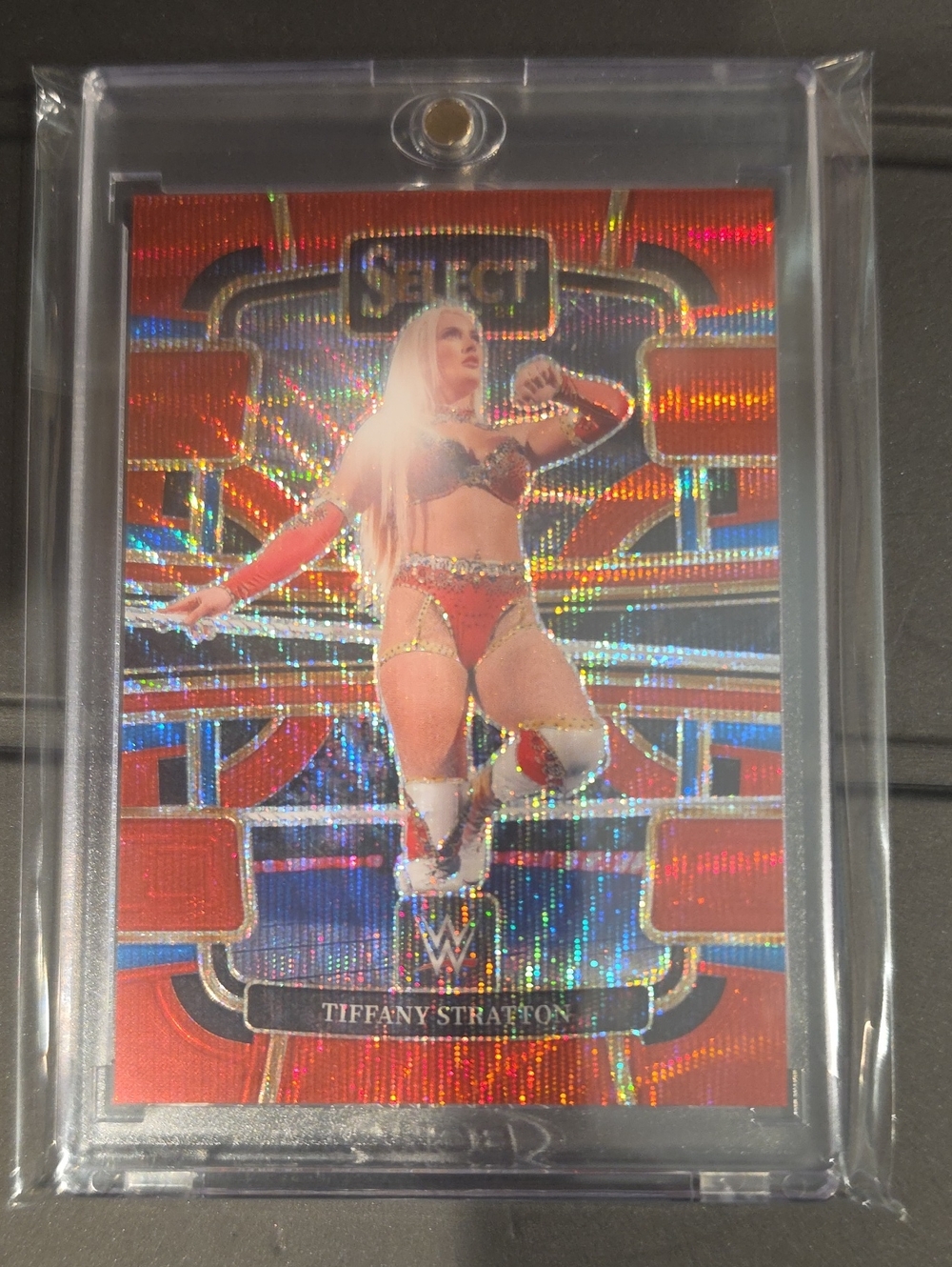 2024 Panini Select WWE Tiffany Stratton Concourse Red Wave Refractor #2 Of 99